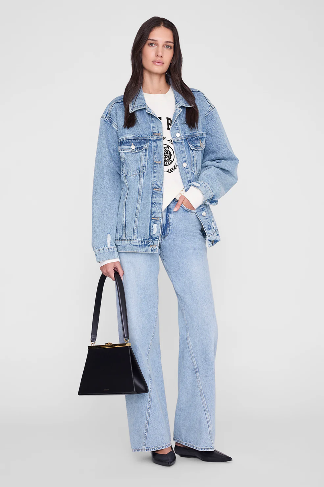 Anine Bing Miles Sweatshirt Collegiate Cream