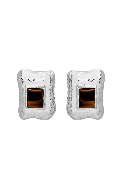 Mountain &amp; Moon Kauri Earrings | Silver Tigers Eye