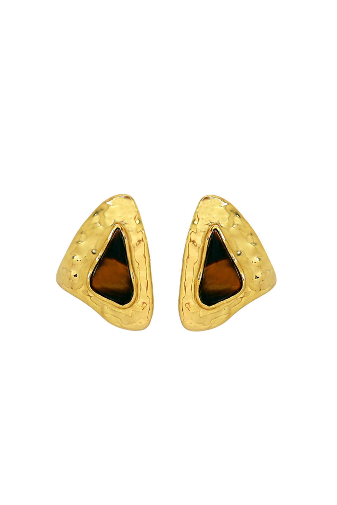 Mountain &amp; Moon Mikaela Earrings | Gold Tigers Eye