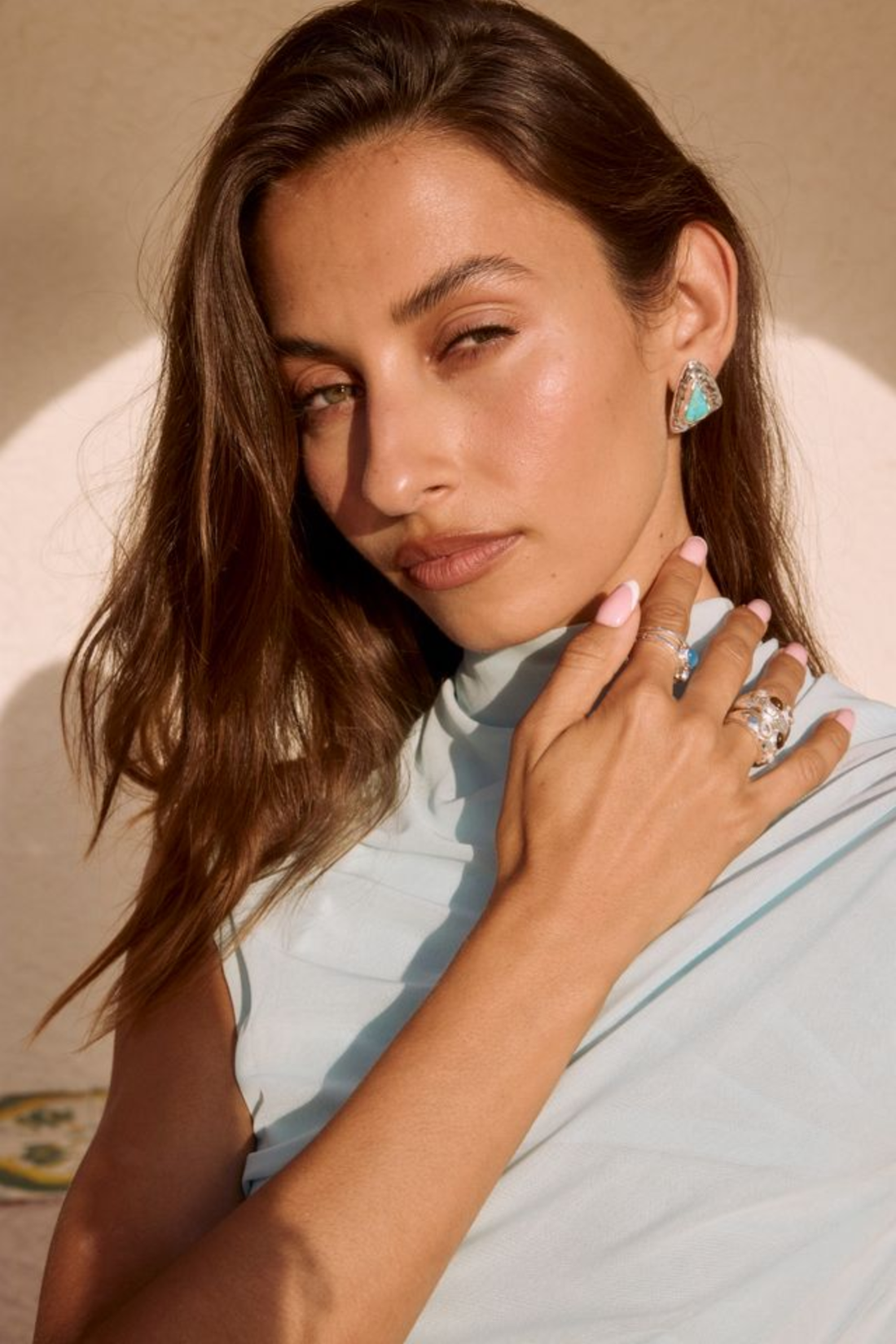 Mountain &amp; Moon Mikaela Earrings | Silver Turquoise