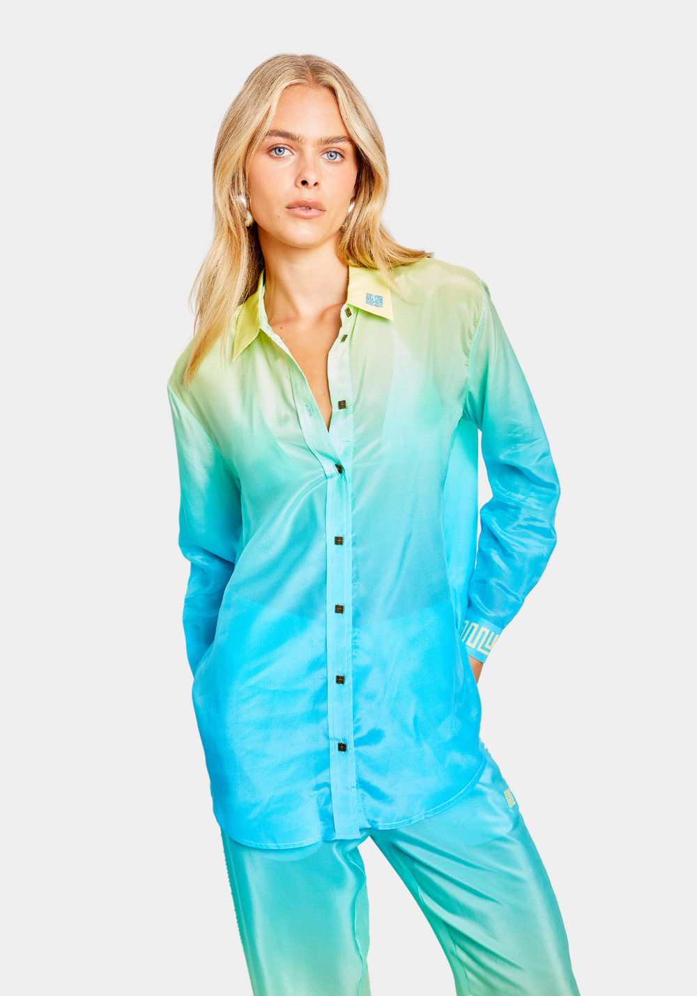 EDEN CONTRAST LS SHIRT BLUE