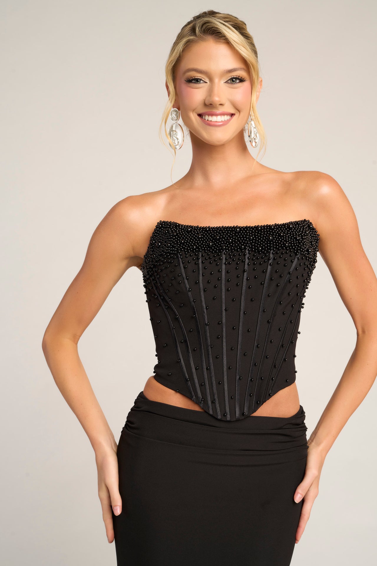 Portia & Scarlett PS26007 Two-Piece Corset Gown Black – image 2