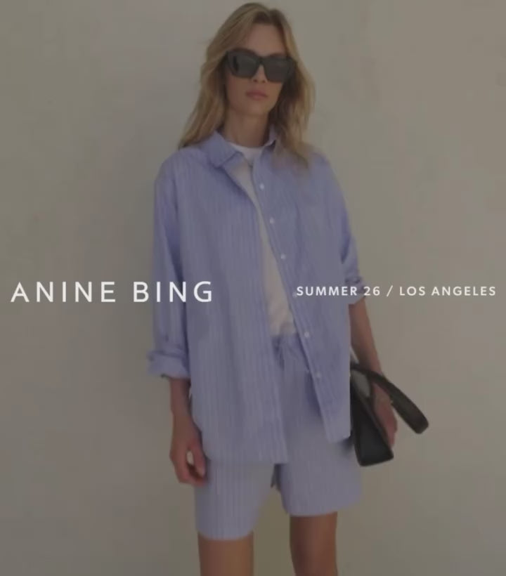 Anine Bing Ramy Short - Blue Stripe