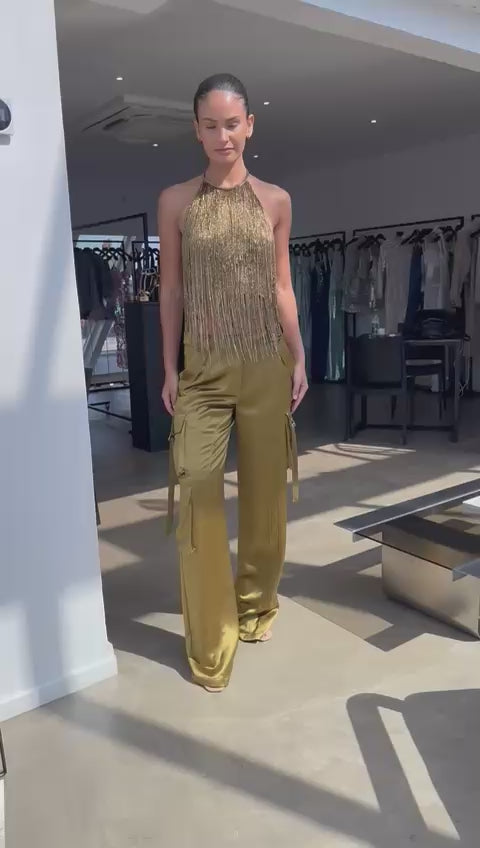 Sable Fringe Top Bronze/Gold