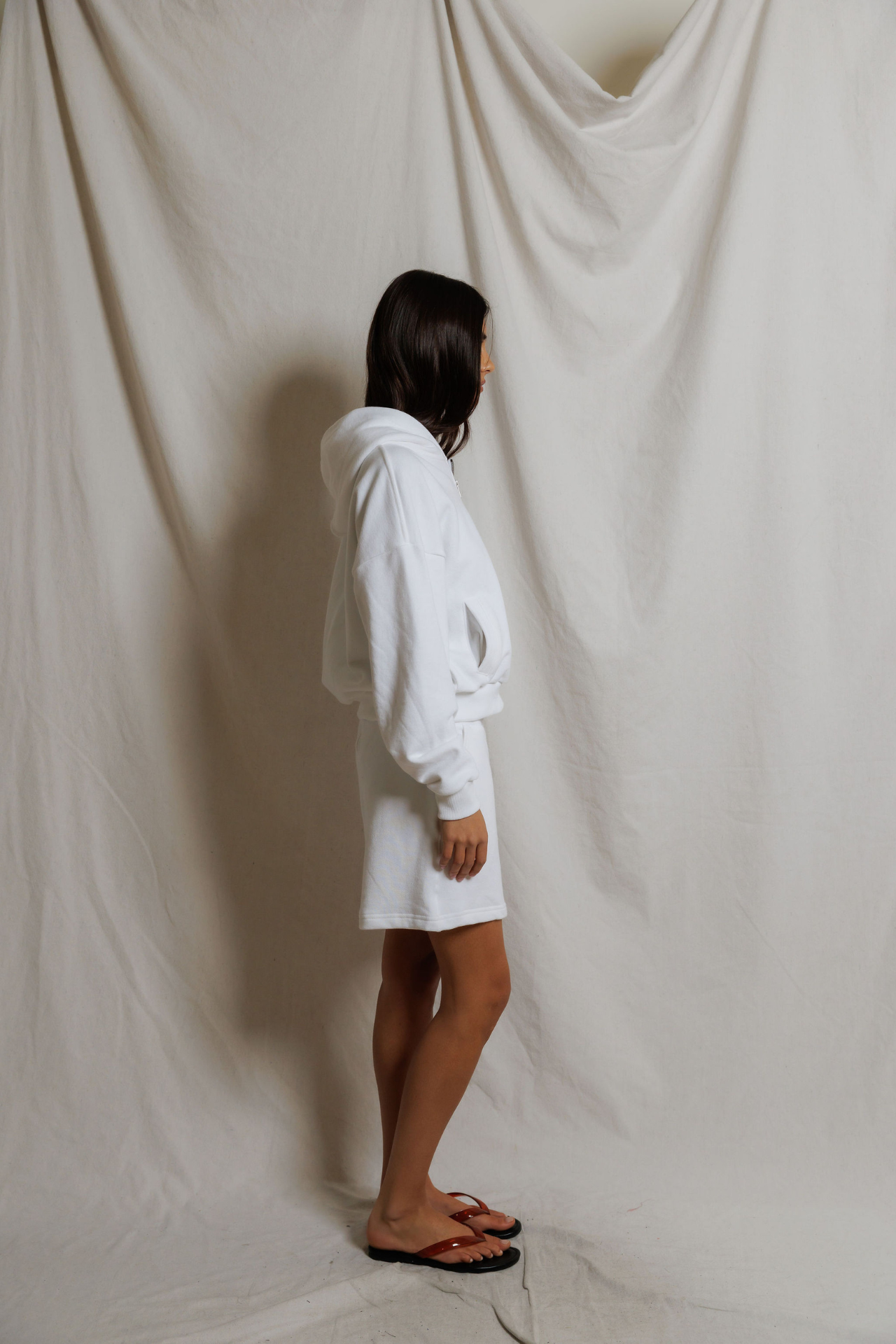 Perfectwhitetee Bari French Terry Short White