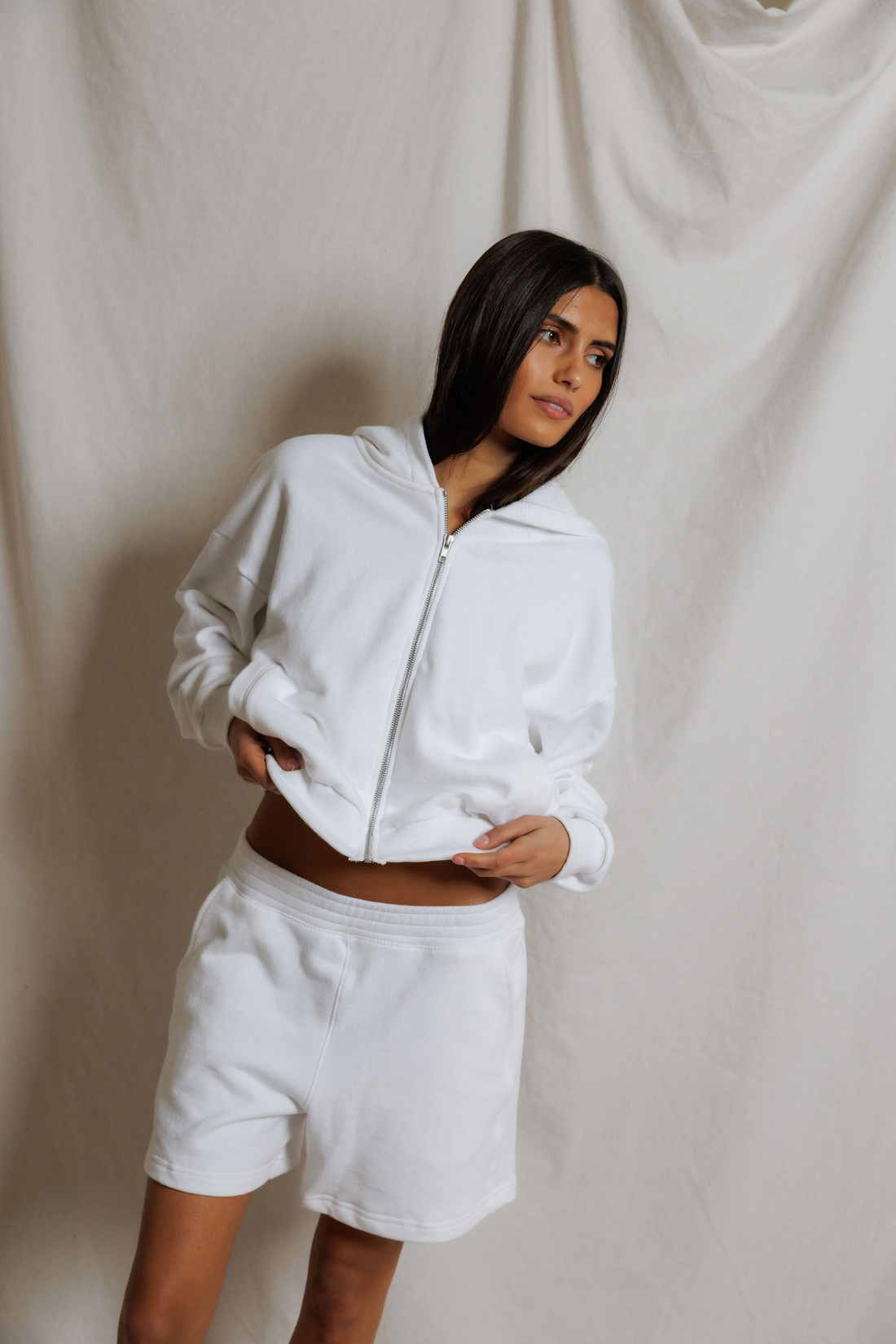 Perfectwhitetee Bari French Terry Short White