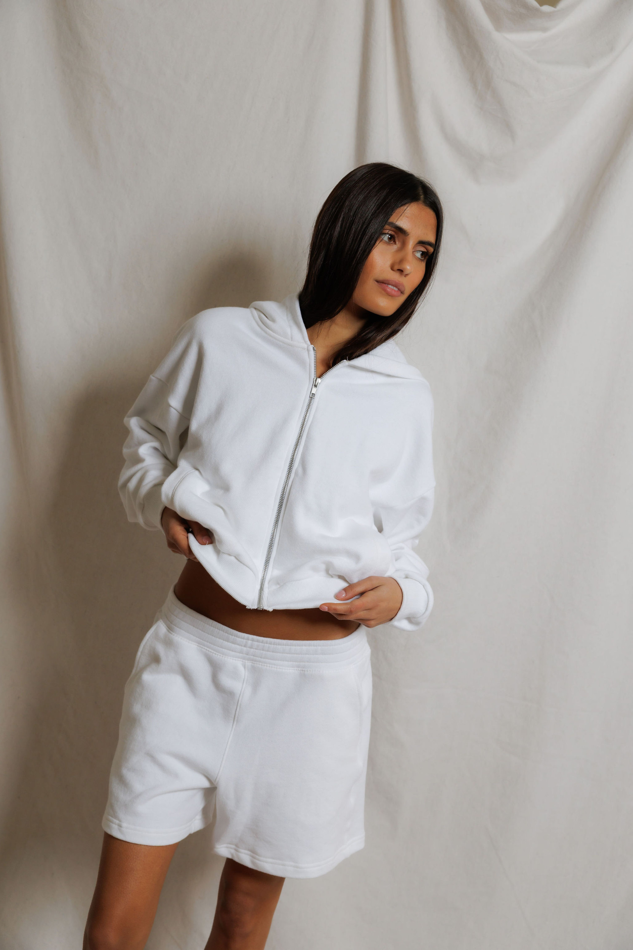 Perfectwhitetee Bari French Terry Short White