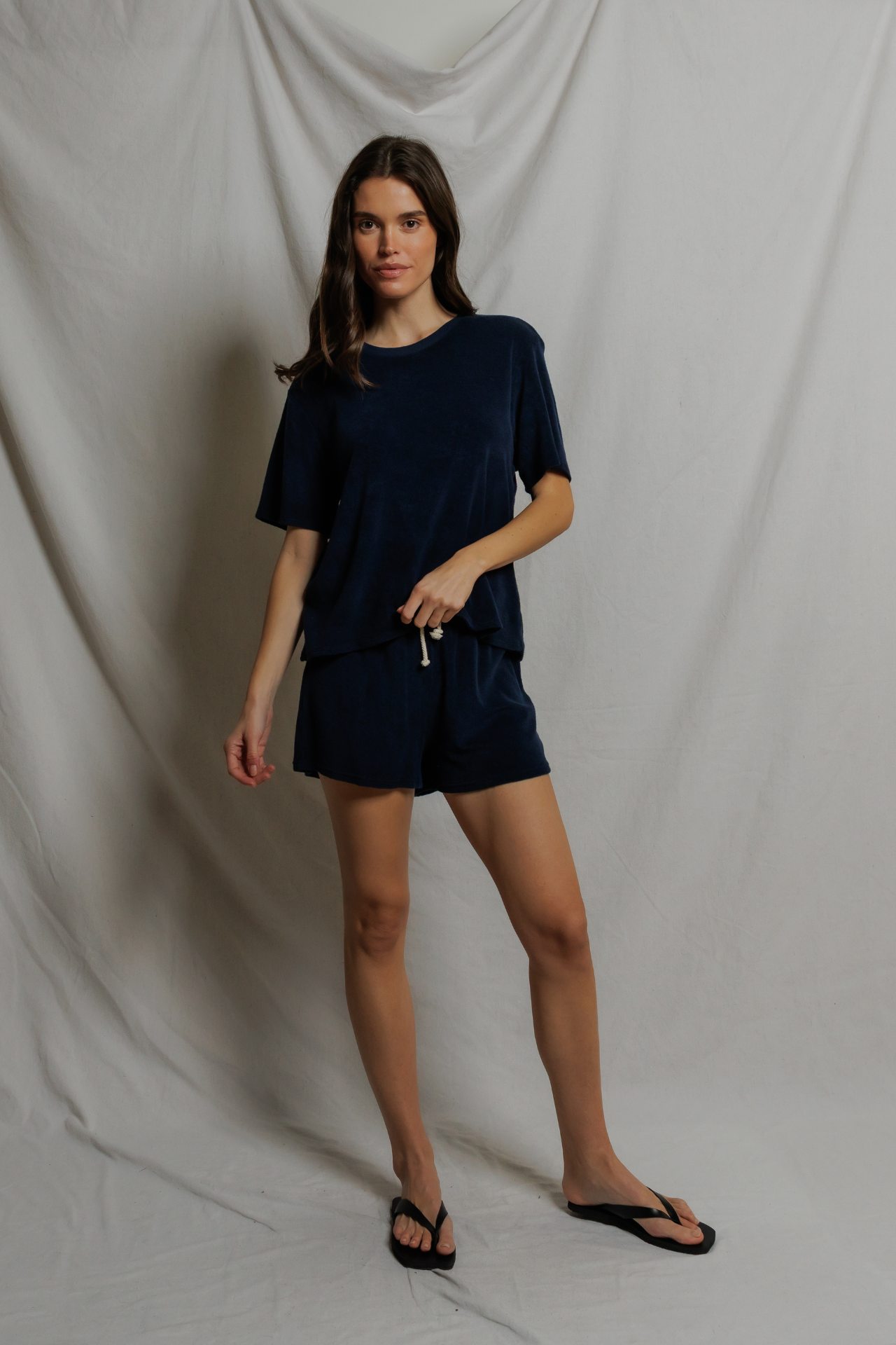 Perfectwhitetee Summer Loop Terry Sweat Shorts Navy