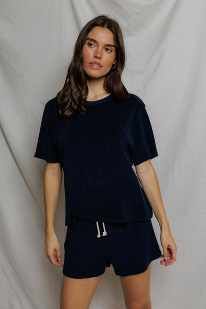 Perfectwhitetee Summer Loop Terry Sweat Shorts Navy