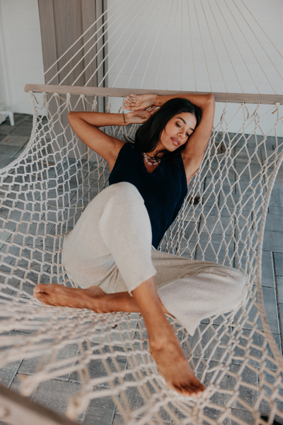 Perfectwhitetee Eliana Loop Terry Draw String Pant Oatmeal