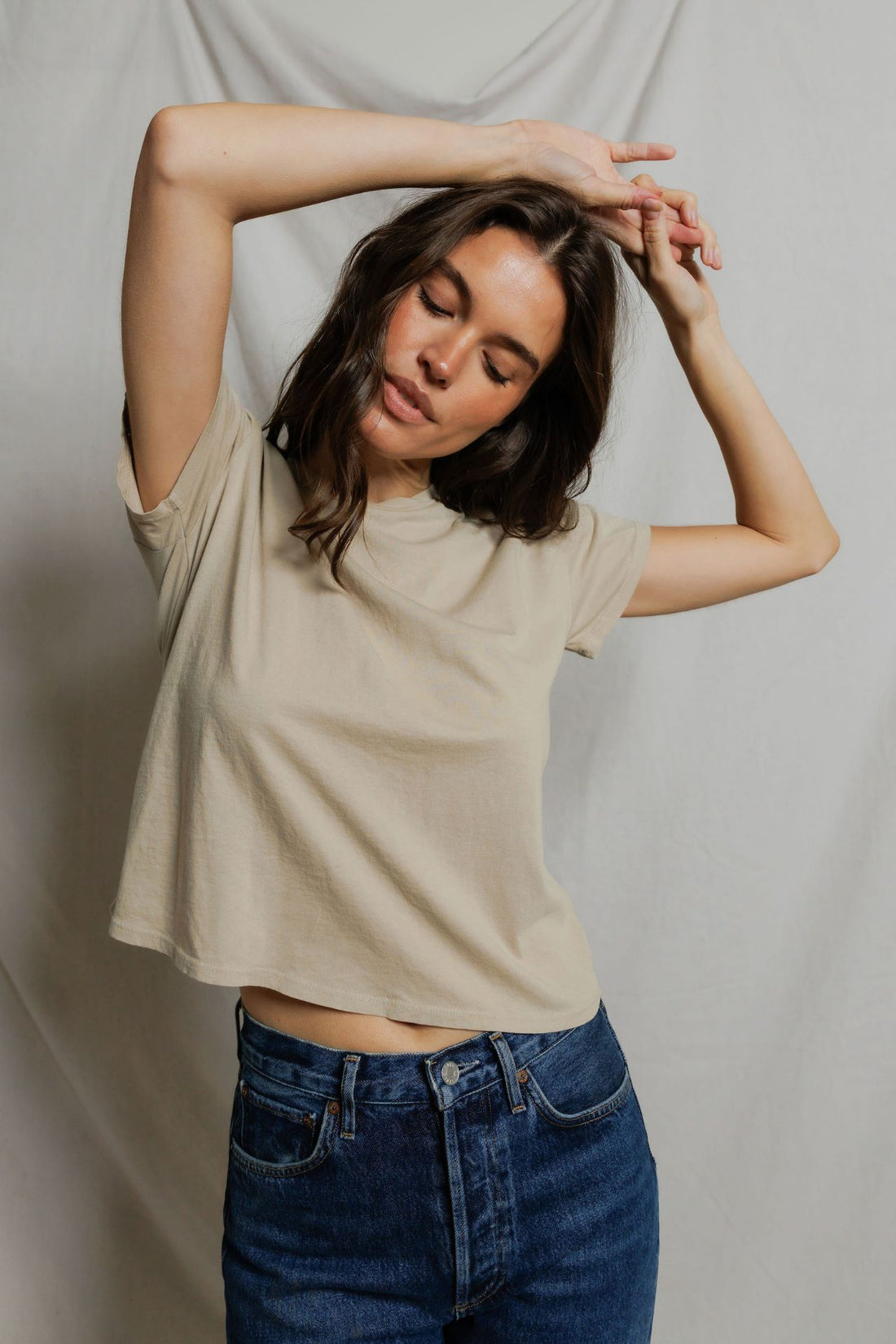 Perfectwhitetee Harley Boxy Crew Tee Driftwood