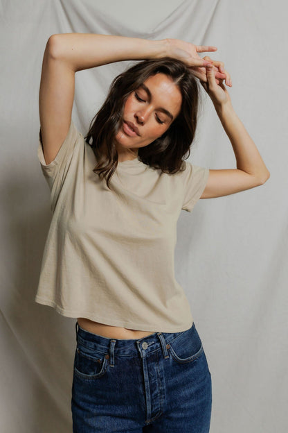 Perfectwhitetee Harley Boxy Crew Tee Driftwood