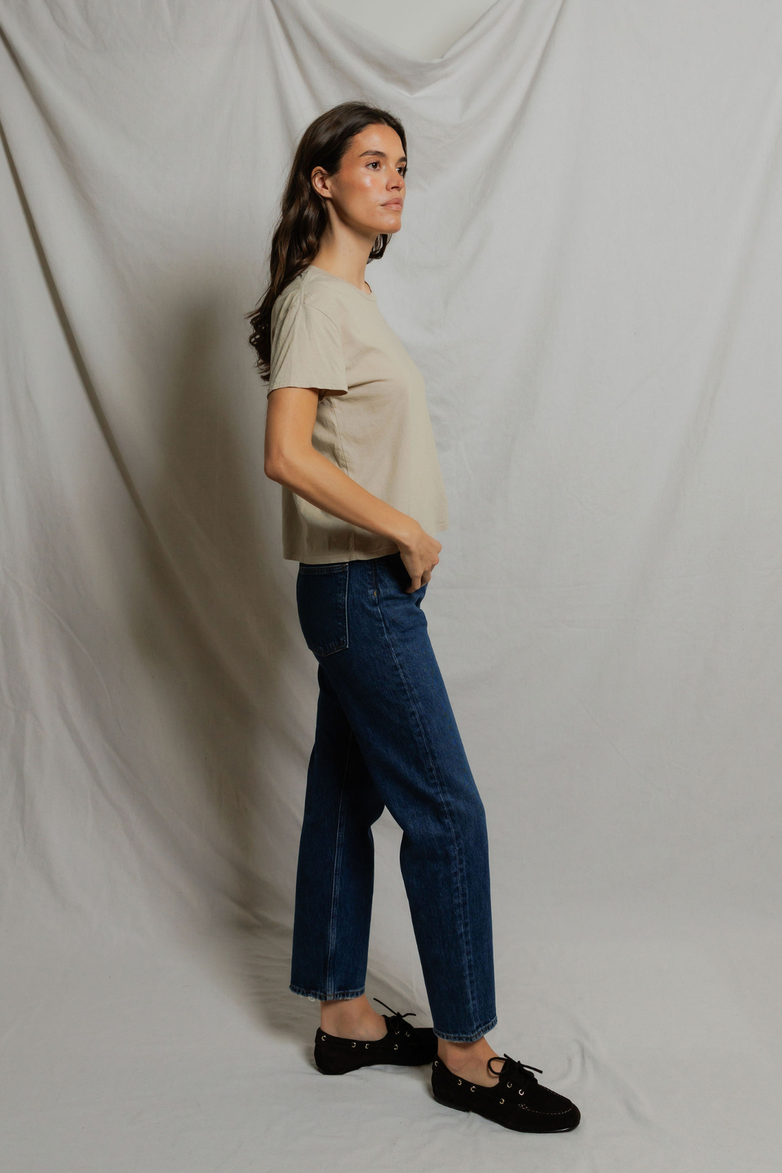 Perfectwhitetee Harley Boxy Crew Tee Driftwood