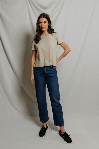 Perfectwhitetee Harley Boxy Crew Tee Driftwood