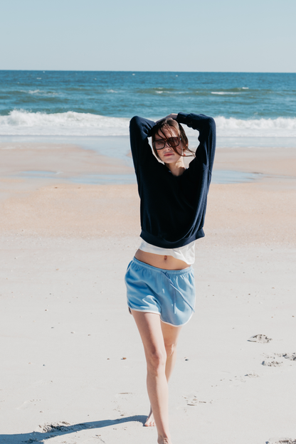 Perfectwhitetees Saylor Loop Terry Sweatshirt Navy