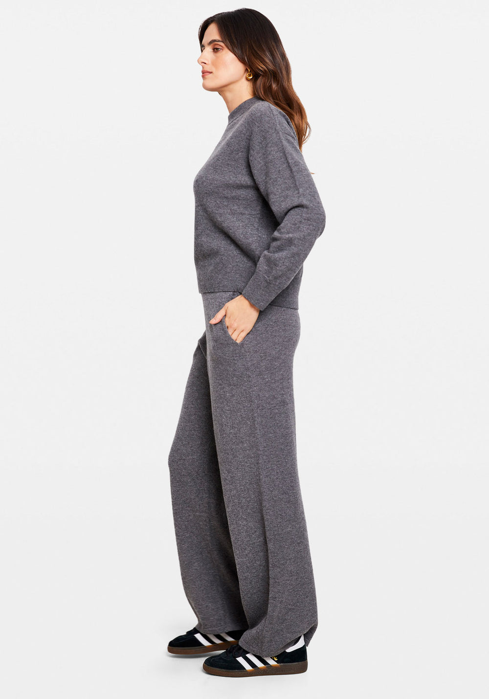 AMARIS STRAIGHT LEG TROUSER DARK GREY