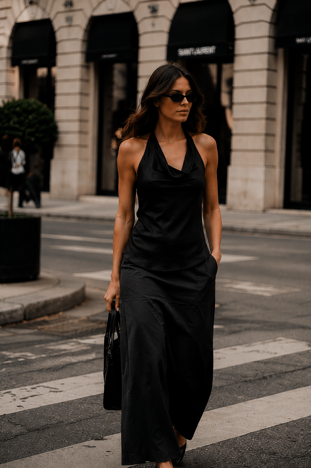 Bianca Cowl Top Black