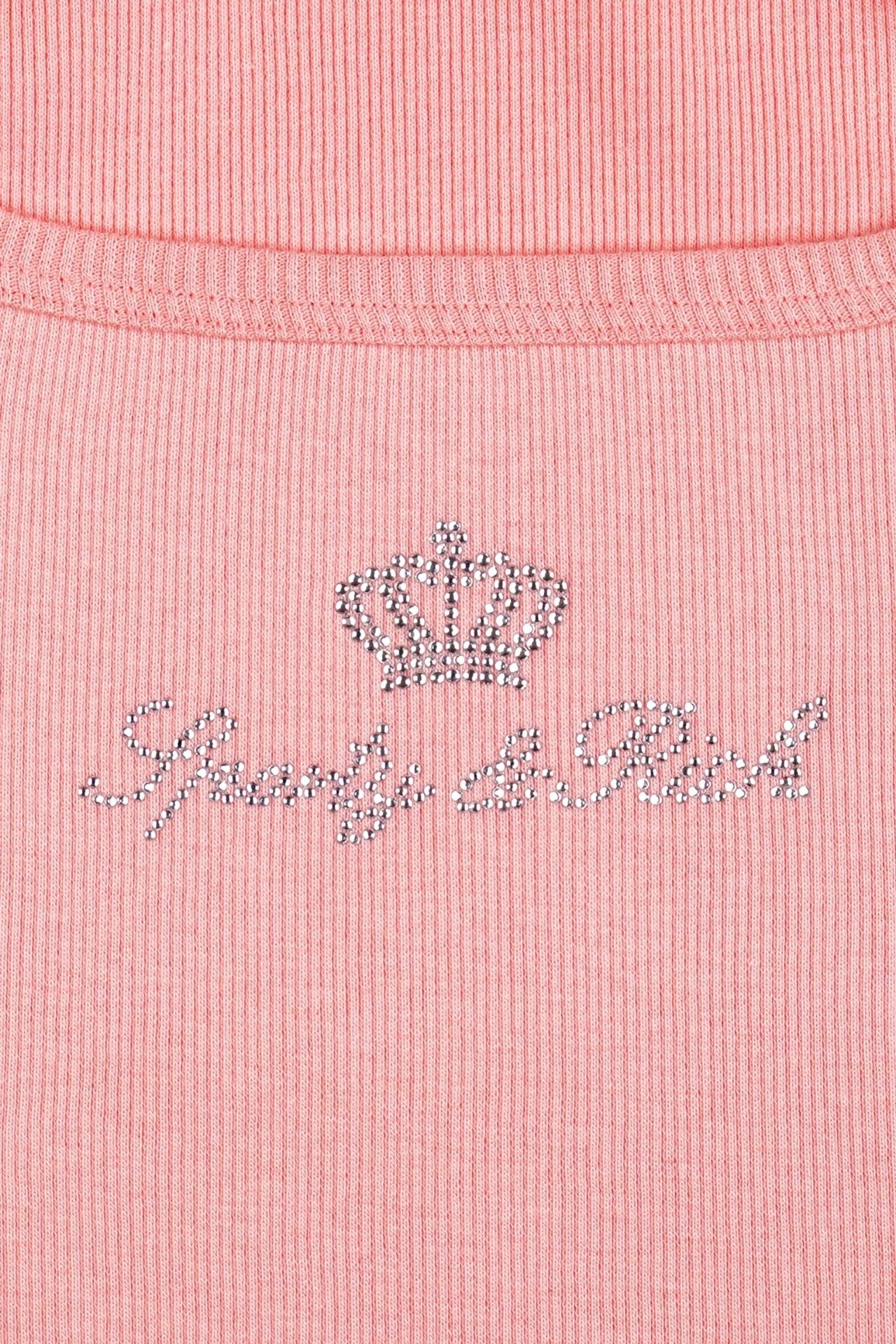 Sporty &amp; Rich Juicy Crown Ribbed Tank T Shirt Rose
