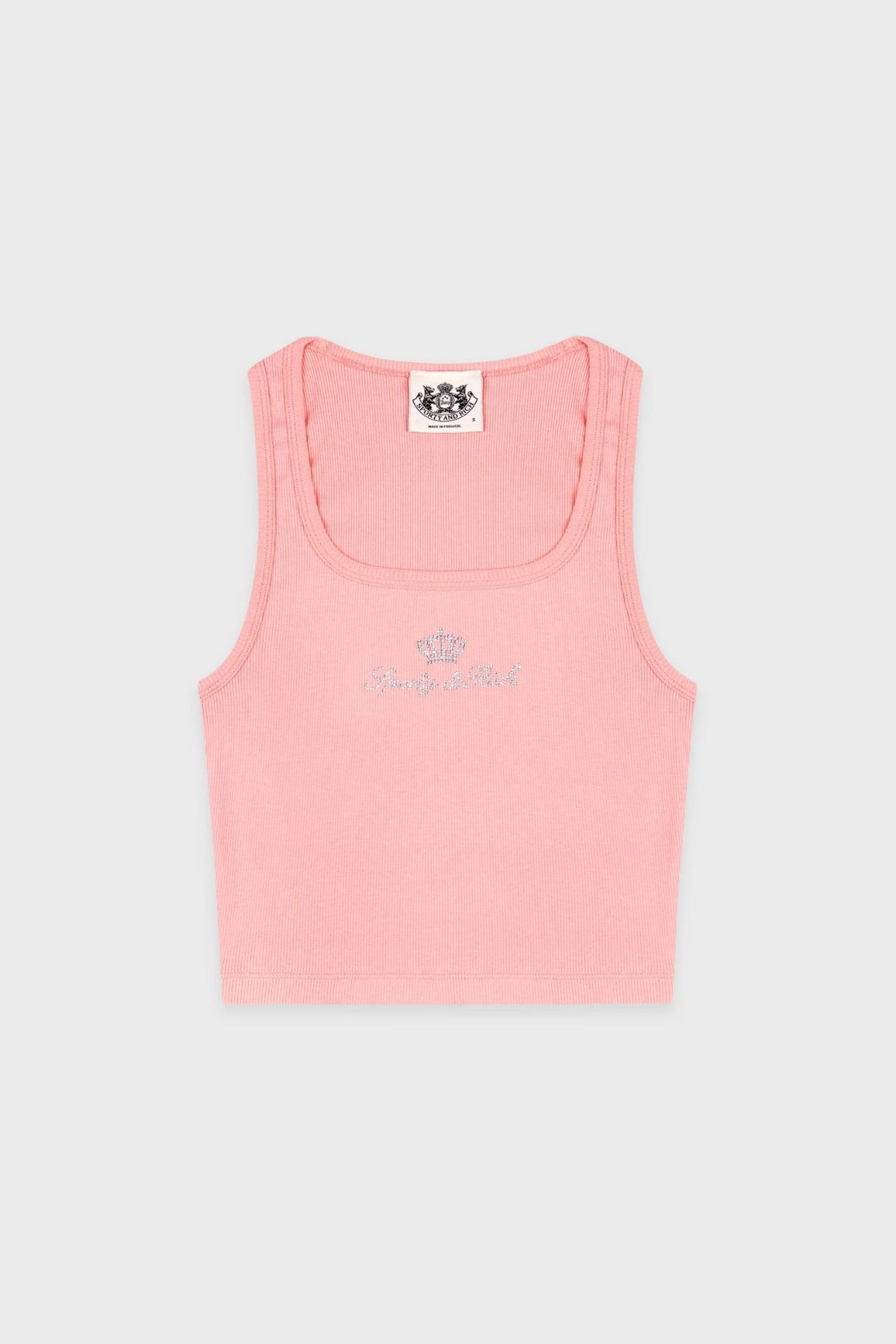 Sporty &amp; Rich Juicy Crown Ribbed Tank T Shirt Rose