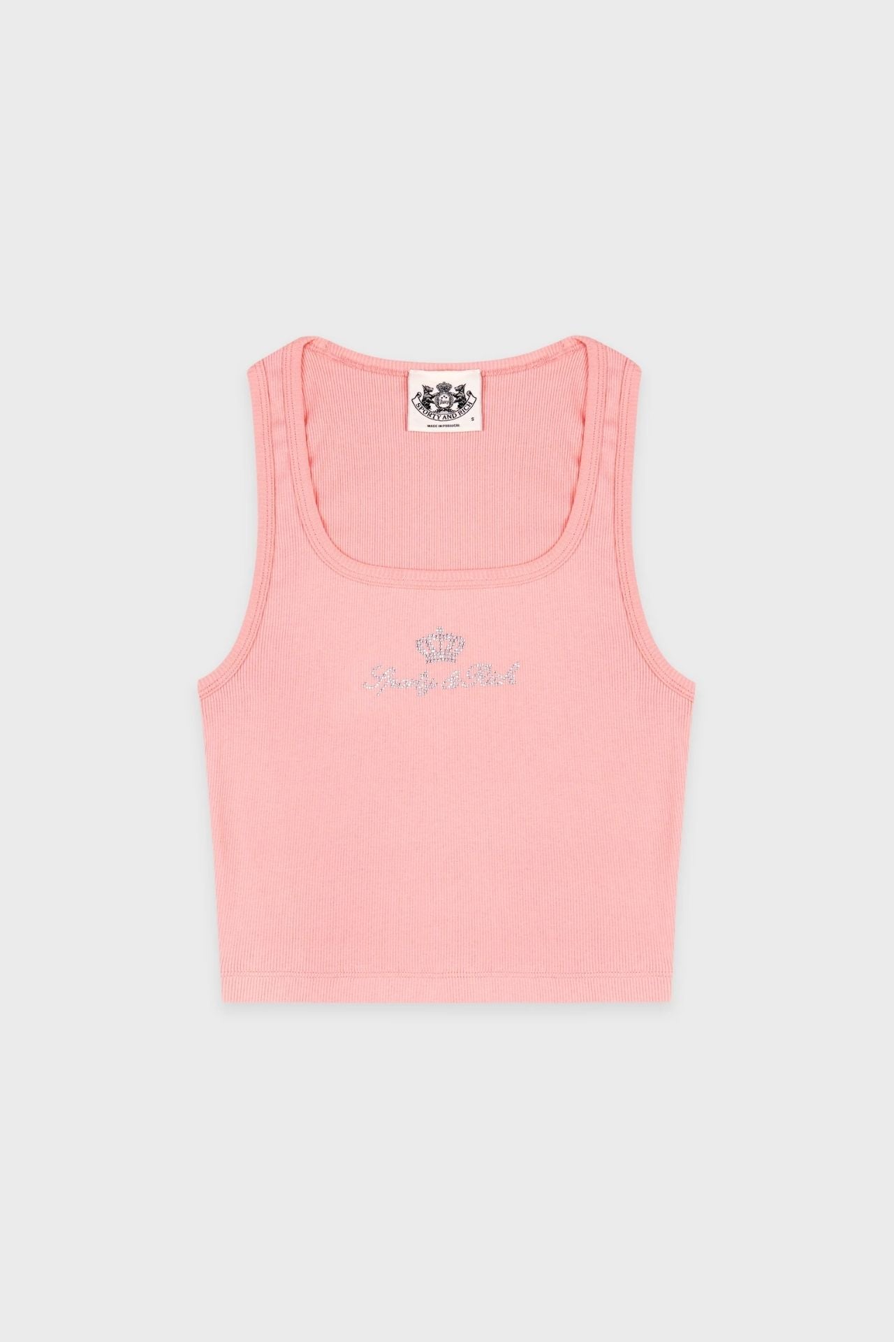 Sporty &amp; Rich Juicy Crown Ribbed Tank T Shirt Rose
