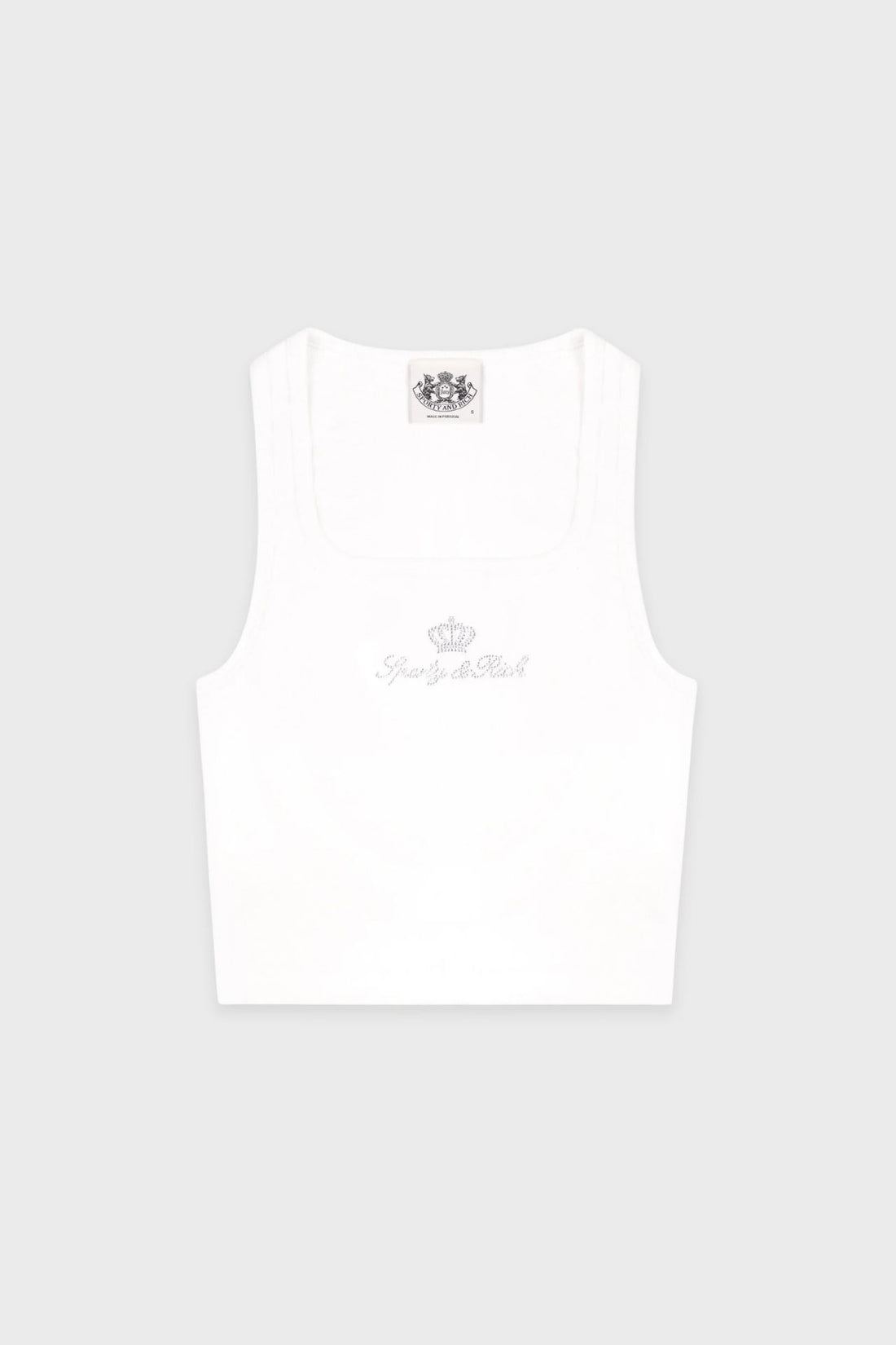 Sporty &amp; Rich Juicy Crown Ribbed Tank T Shirt White