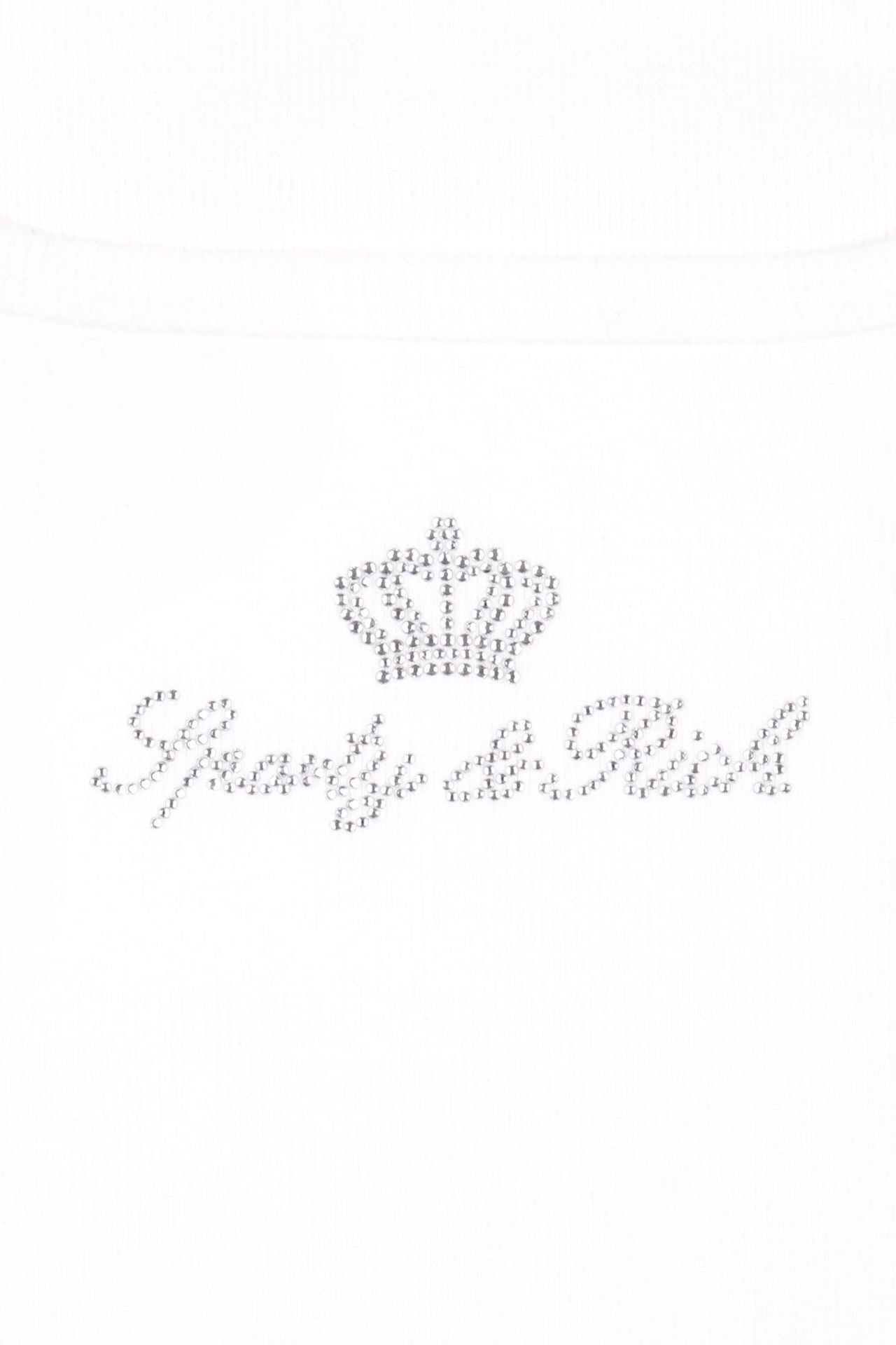 Sporty &amp; Rich Juicy Crown Ribbed Tank T Shirt White