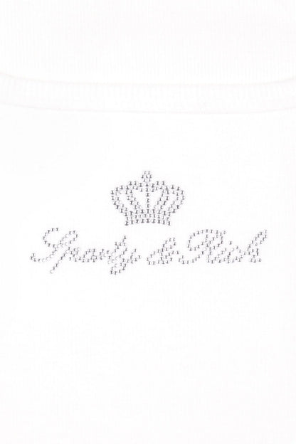 Sporty &amp; Rich Juicy Crown Ribbed Tank T Shirt White