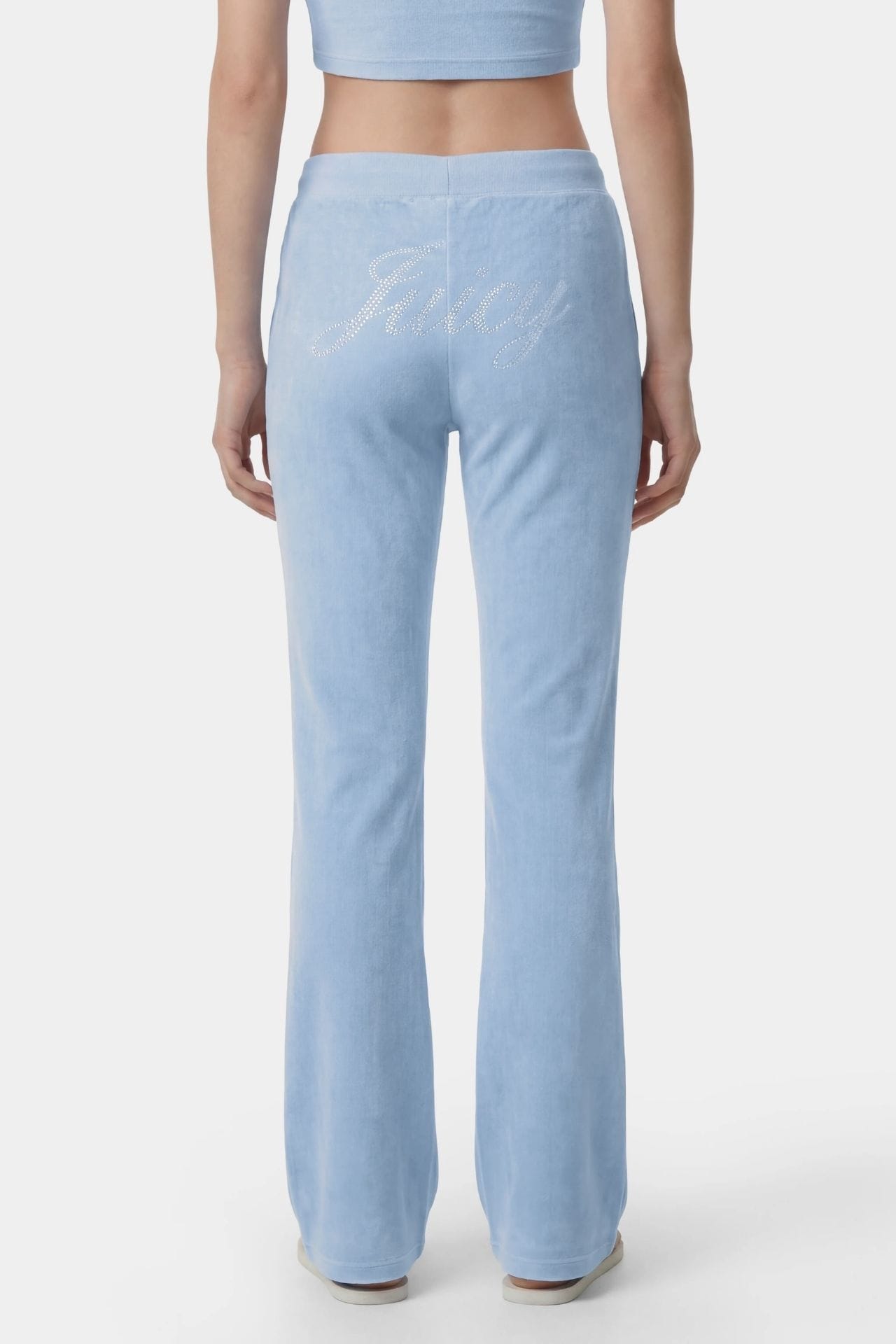 Sporty &amp; Rich Juicy Script Velour Sweatpant Pants Sky Blue