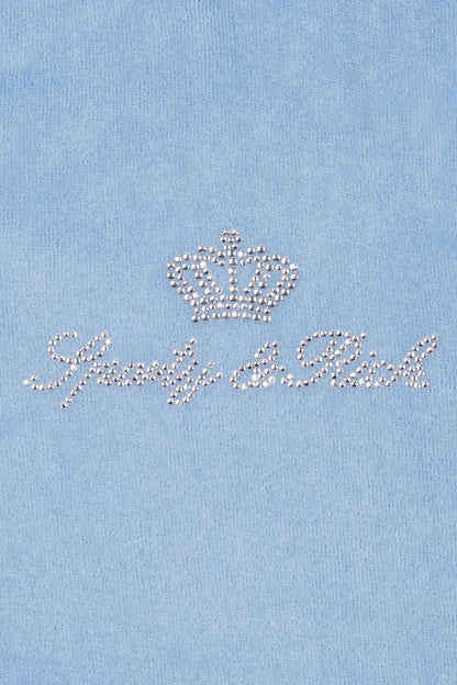 Sporty &amp; Rich Juicy Script Velour Sweatpant Pants Sky Blue
