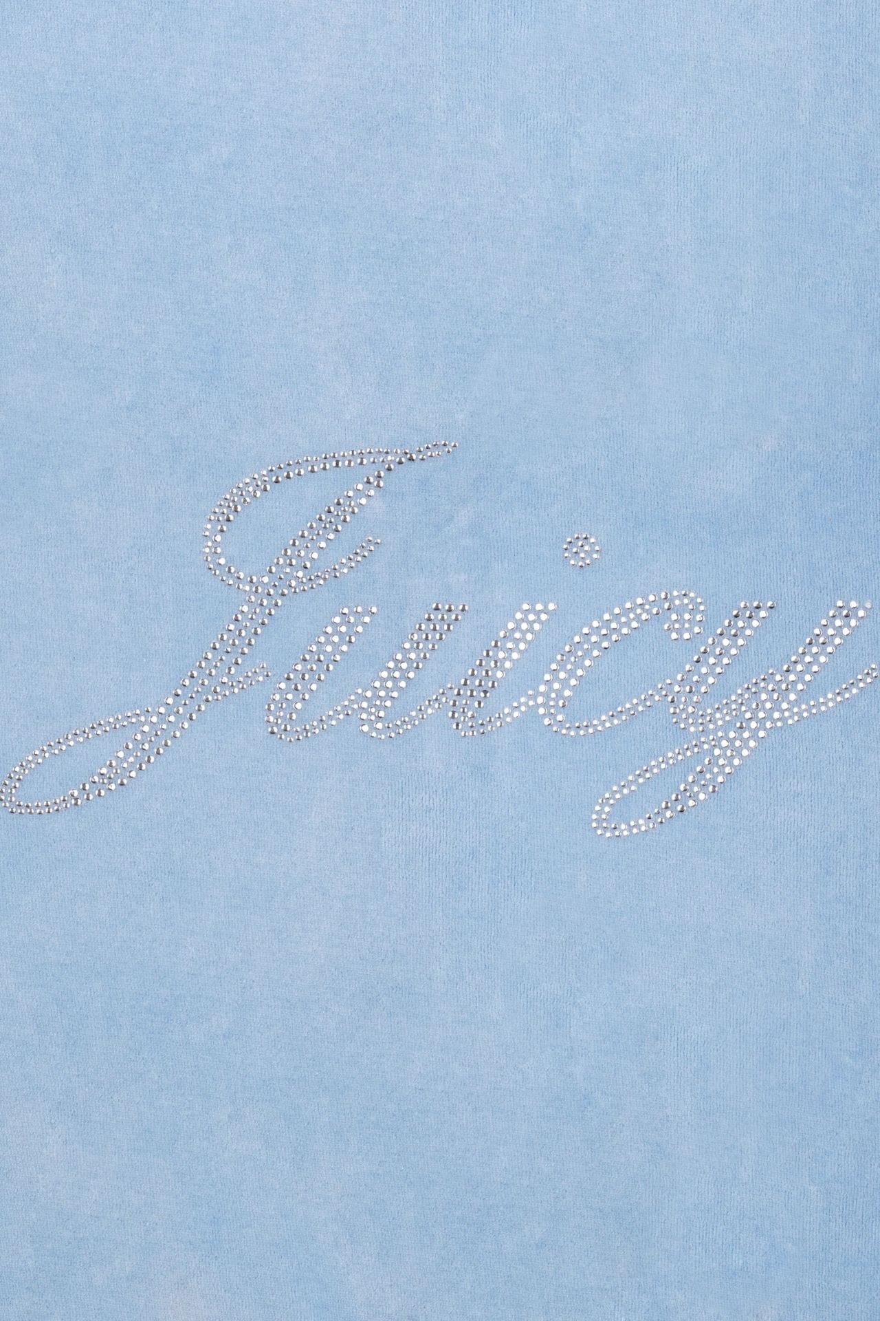 Sporty &amp; Rich Juicy Script Velour Sweatpant Pants Sky Blue