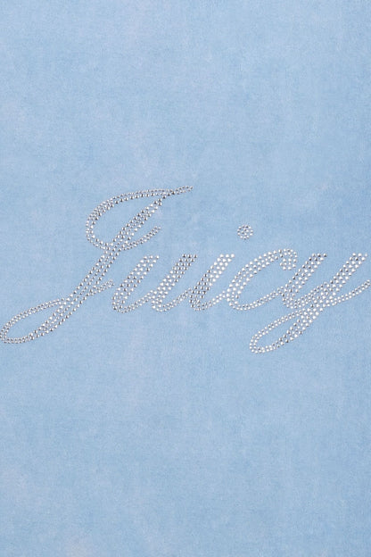 Sporty &amp; Rich Juicy Script Velour Sweatpant Pants Sky Blue