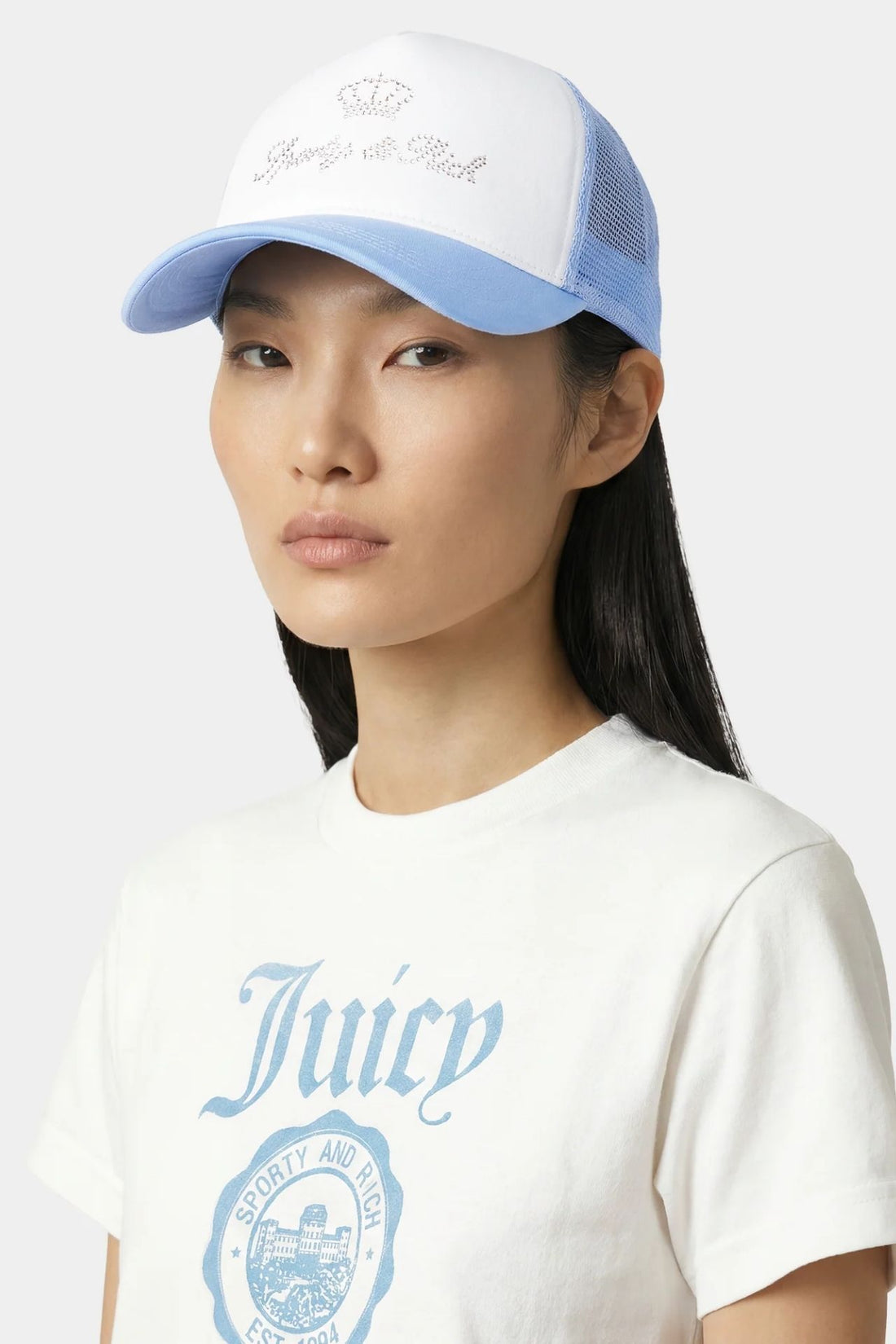 Sporty &amp; Rich Juicy Crown Trucker Hat
