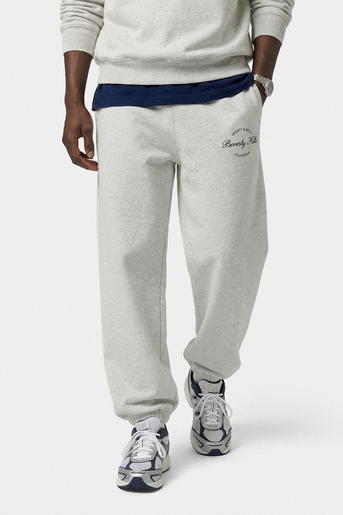 Sporty &amp; Rich Beverly Script Sweatpant Heather Grey