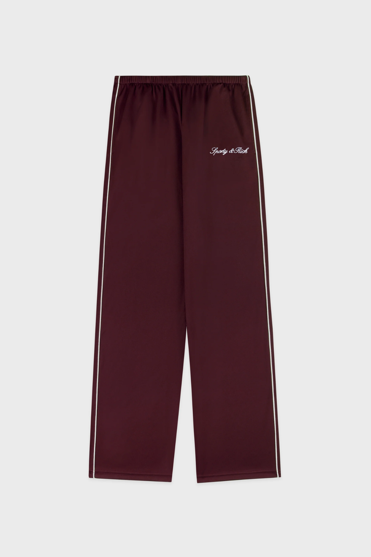 Sporty &amp; Rich Signature Logo Retro Track Pant Bordeaux White