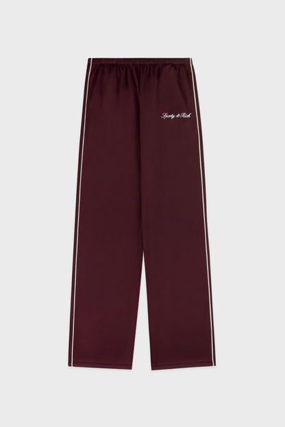Sporty &amp; Rich Signature Logo Retro Track Pant Bordeaux White
