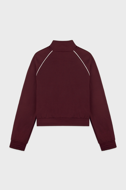 Sporty &amp; Rich Signature Logo Retro Track Jacket Bordeaux White