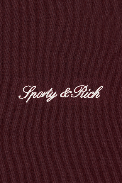 Sporty &amp; Rich Signature Logo Retro Track Pant Bordeaux White