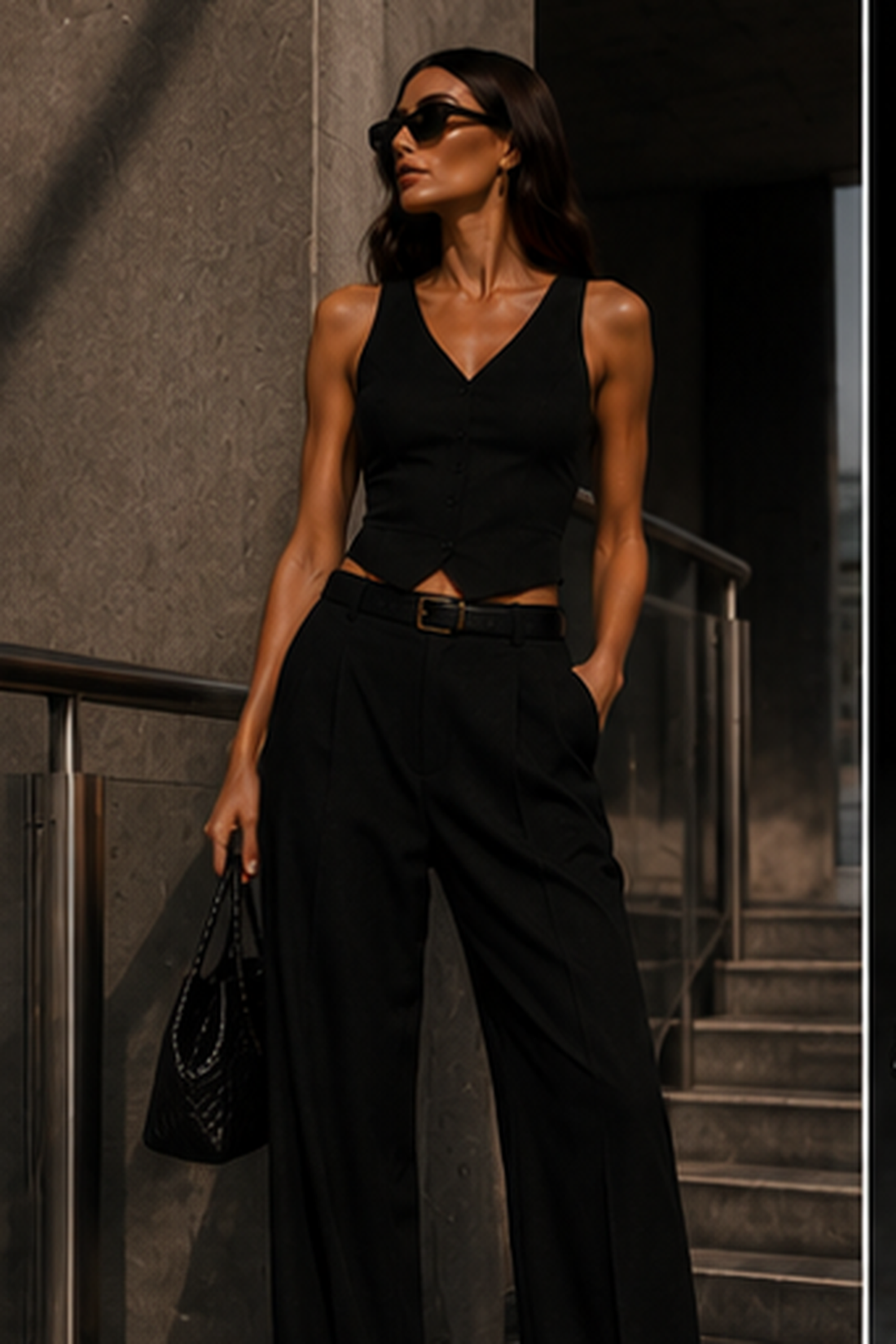 Tailored Straight Suit Pant black