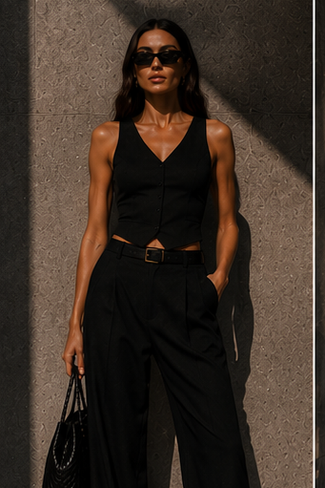 Tailored Straight Suit Pant black
