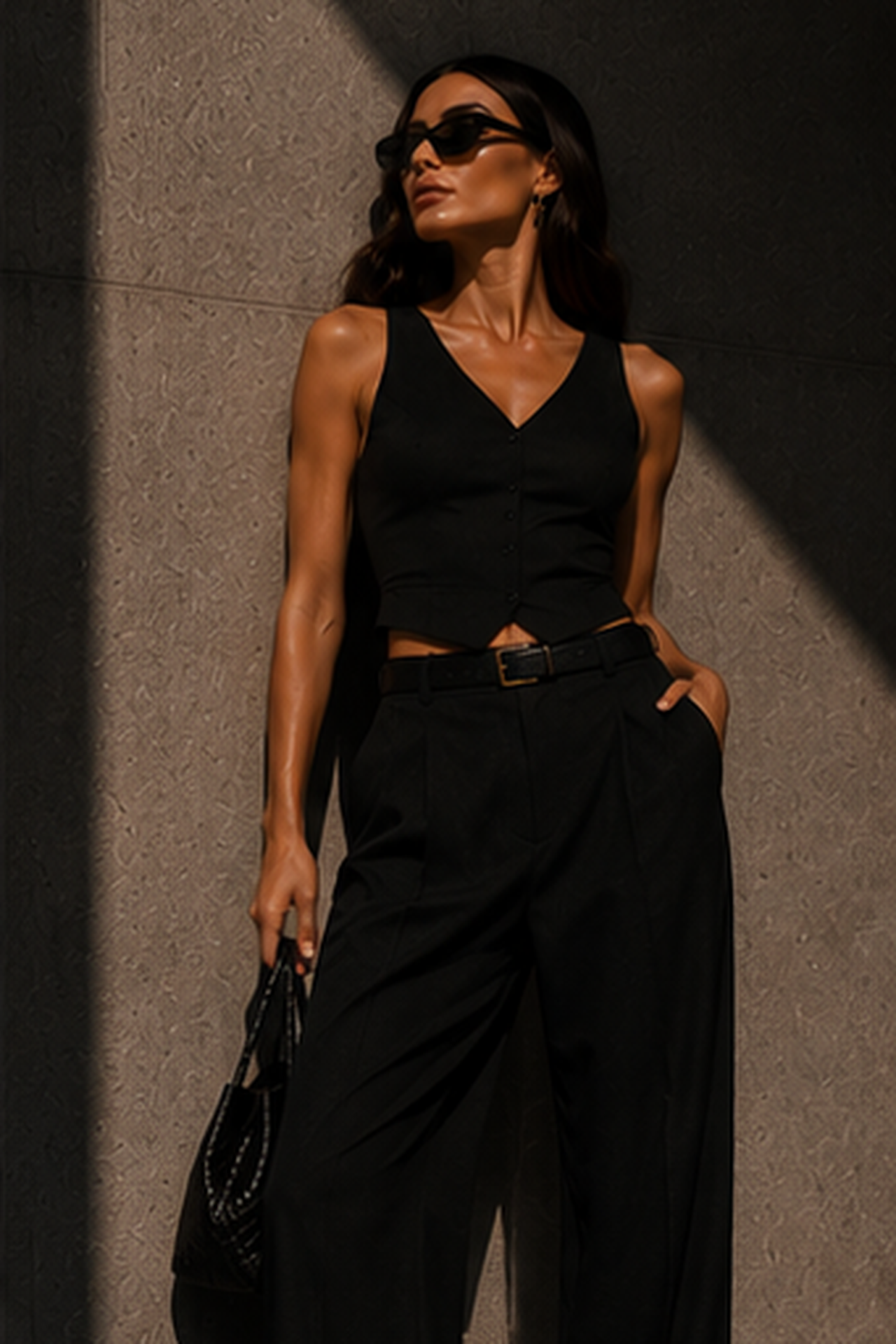 Tailored Straight Suit Pant black