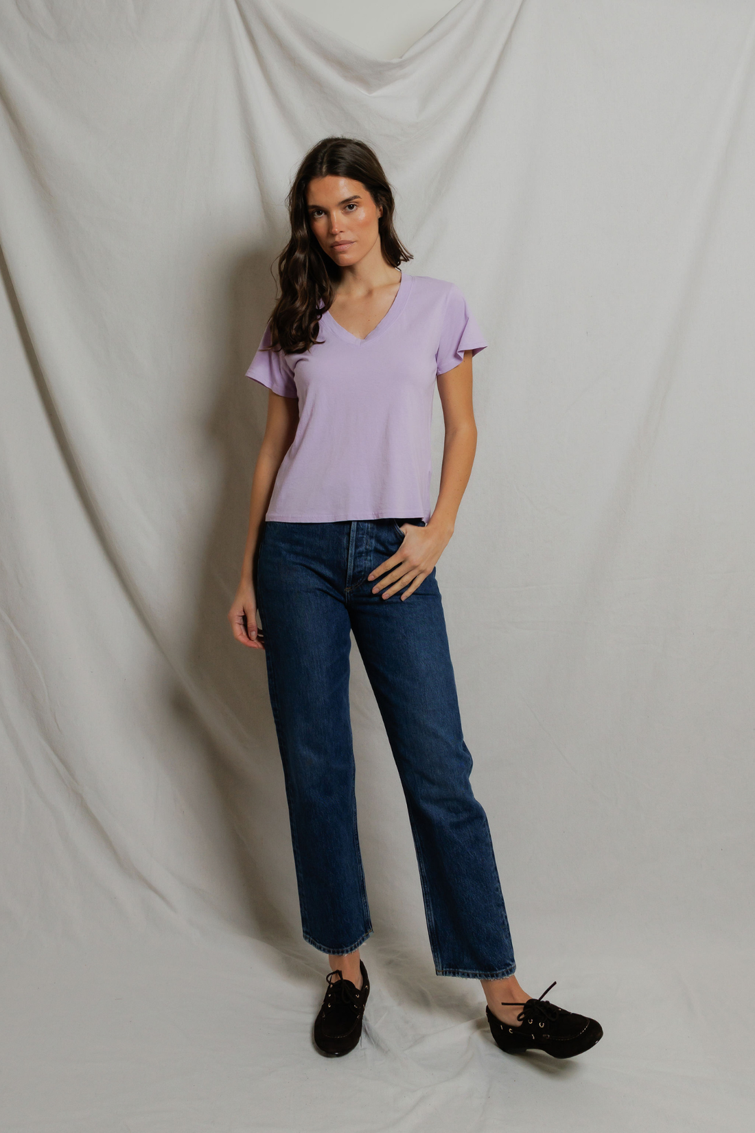 Perfectwhitetee Hendrix V-Neck Tee Ultraviolet