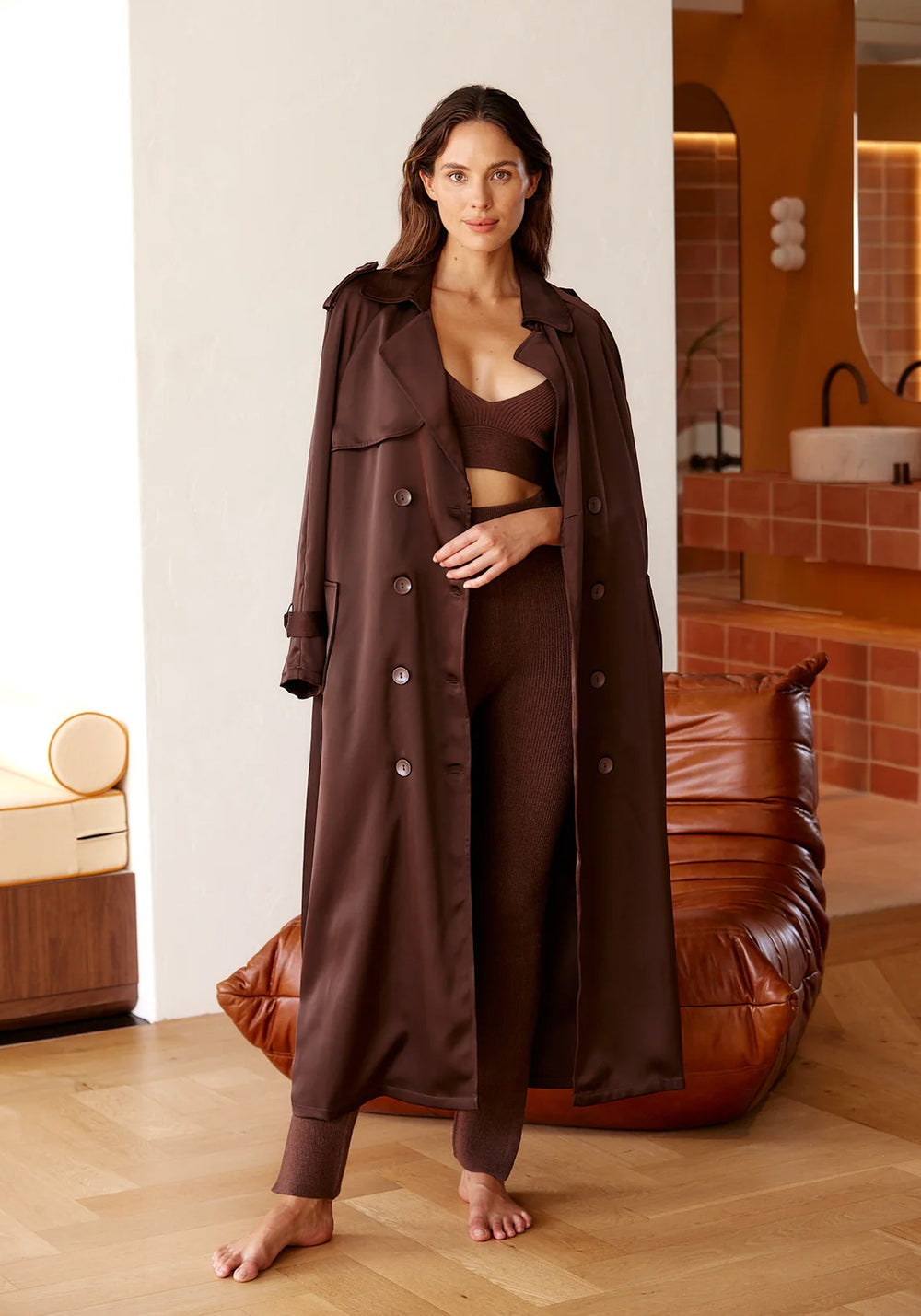 CHEYENNE TRENCH COAT CHOCOLATE