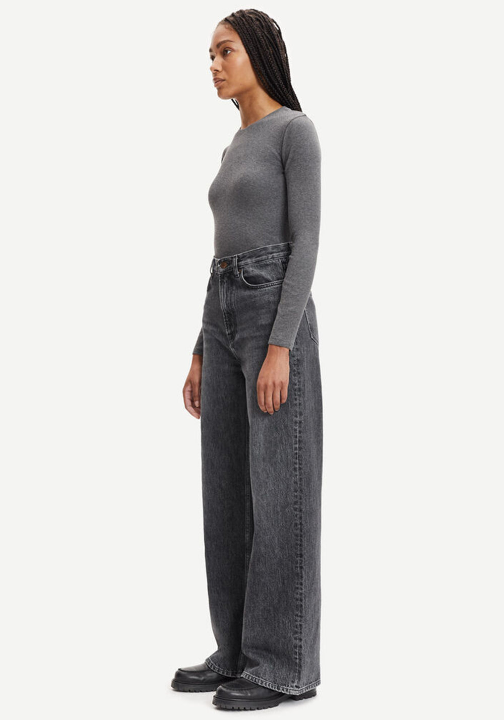 ALEXA LS TOP DARK GREY MEL