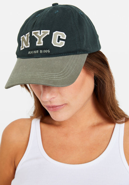 JEREMY BASEBALL CAP NYC CHARCOAL GREEN Anine Bing Tuchuzy