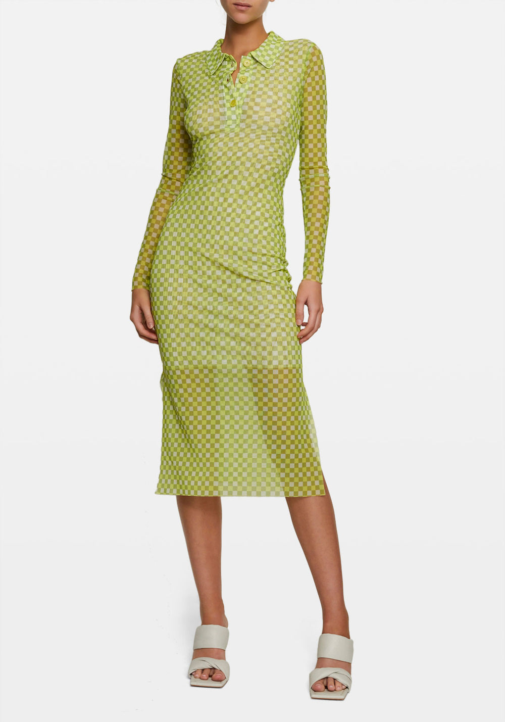 Jupitor Dress Checked Sulphur