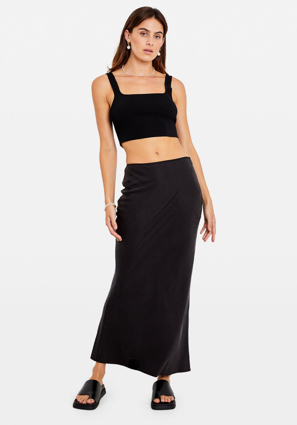 EASE BIAS SKIRT BLACK